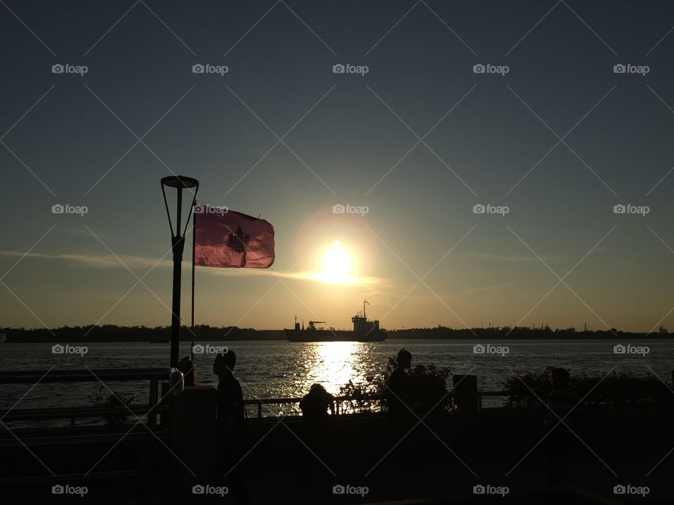 Sunset on the river. chaopraya river, thailand