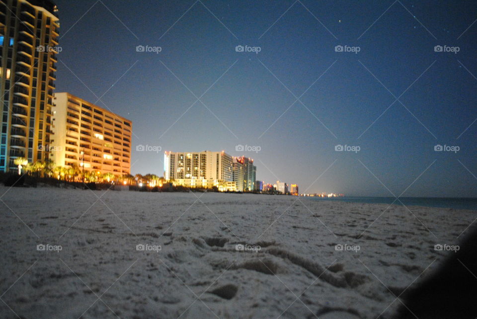 A night at the beach at super moon