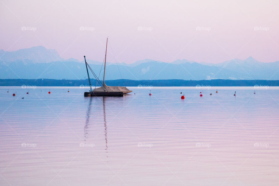 Scenic view of sailboat in sea