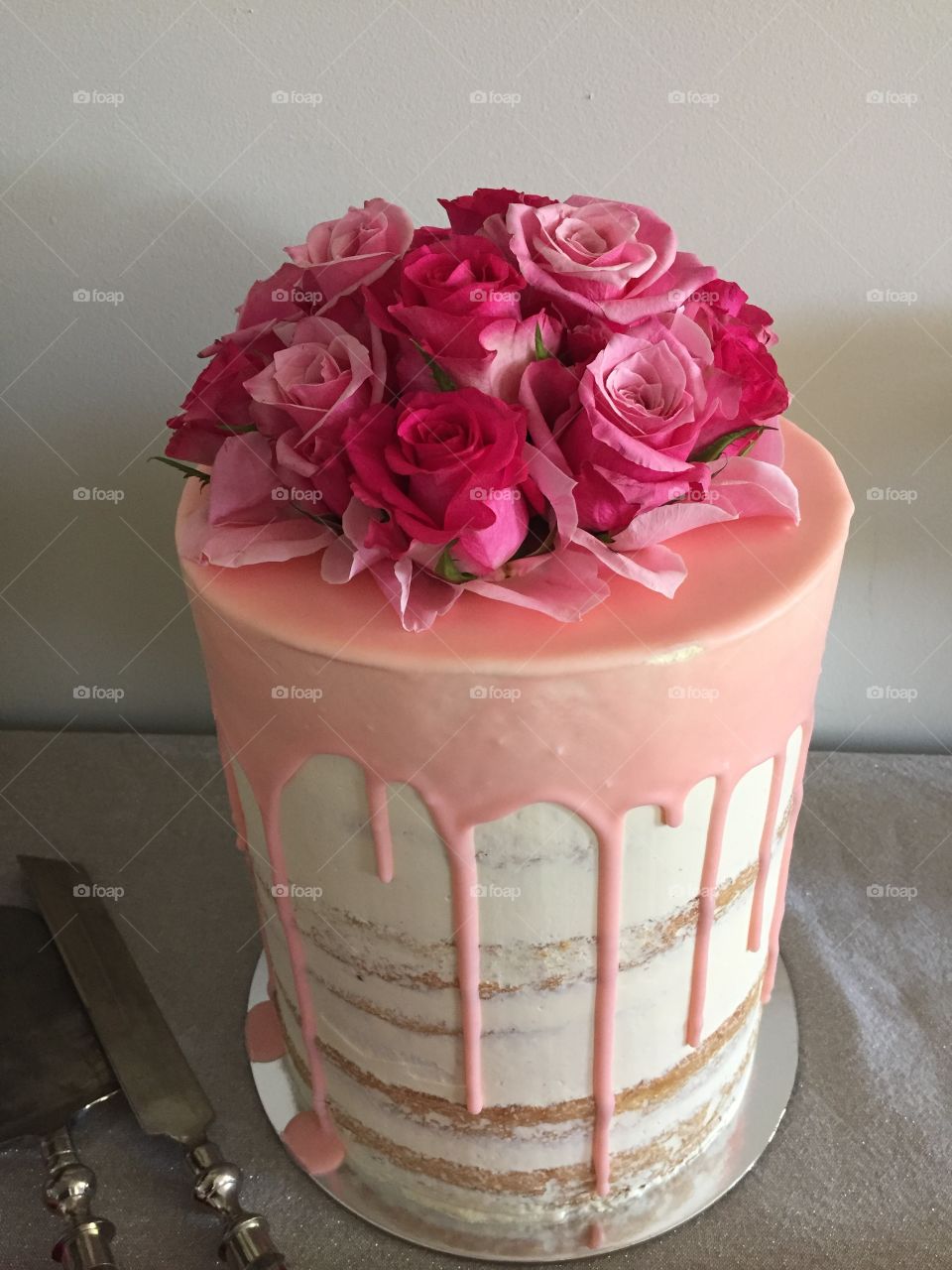 Close-up of pink cake