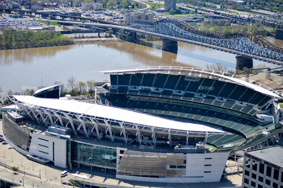 Paul Brown stadium on the Ohio River in Cincinnati