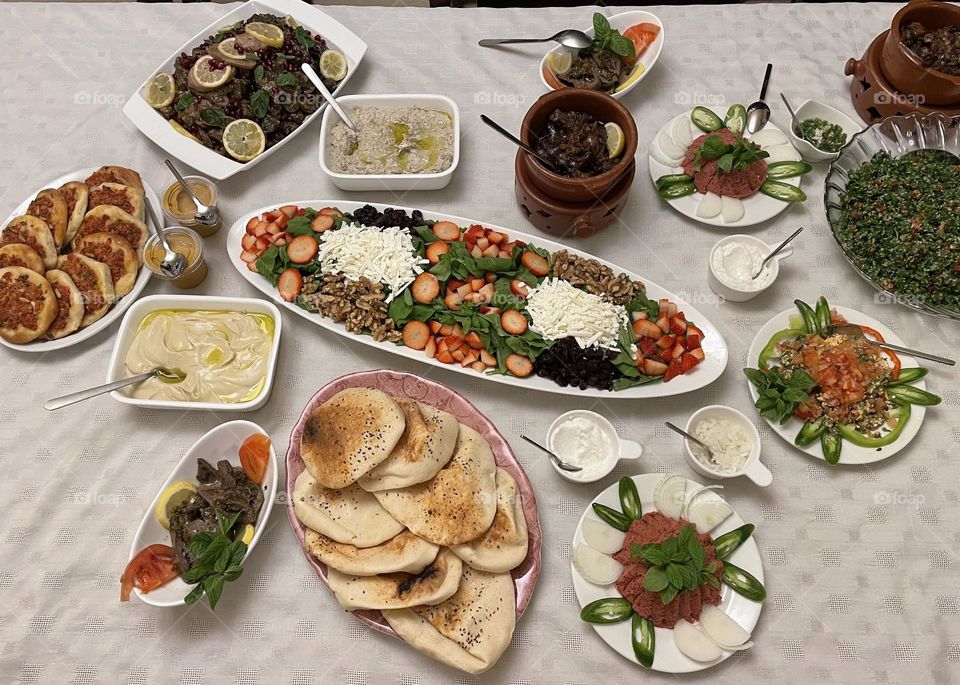 Middle eastern food display 