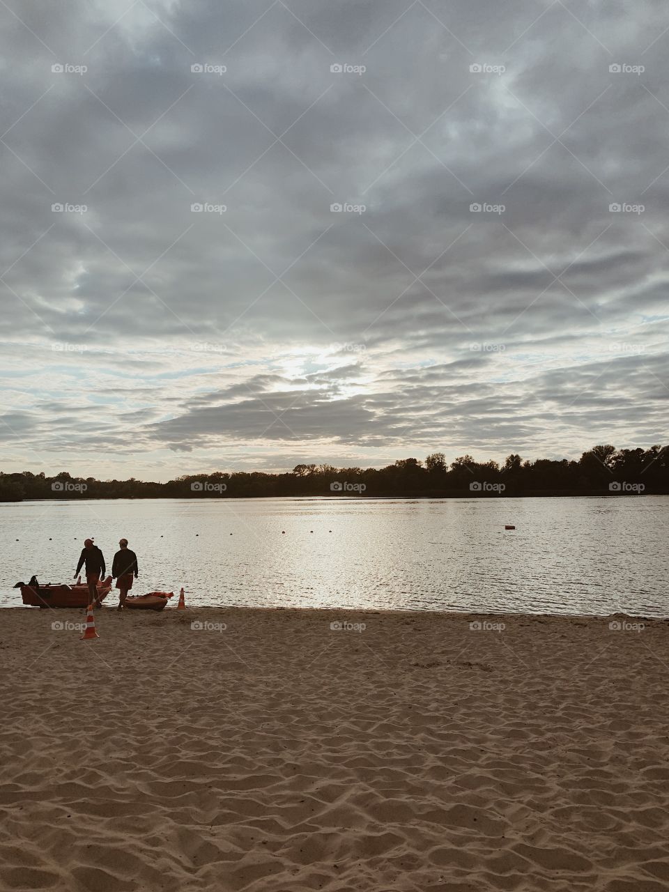 embankment of the coast at sunset