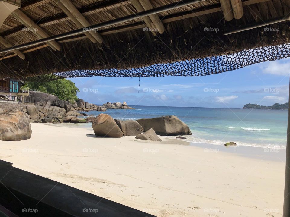 Seychelles beach with boulders 2