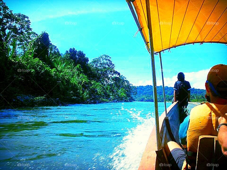 Down the river- boat ride down Amazon river in Ecuador 