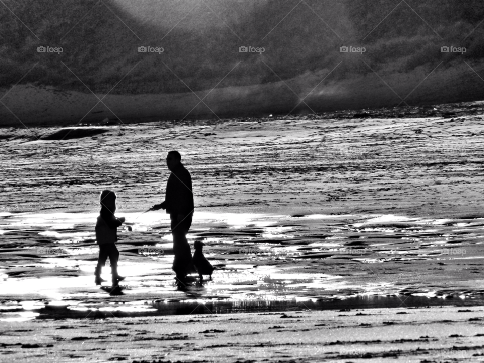 Monochrome, Beach, Water, Sea, Ocean