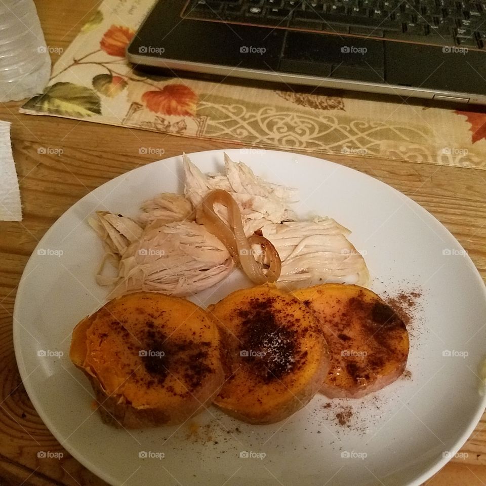 Turkey w/ onion and sweet potatoes