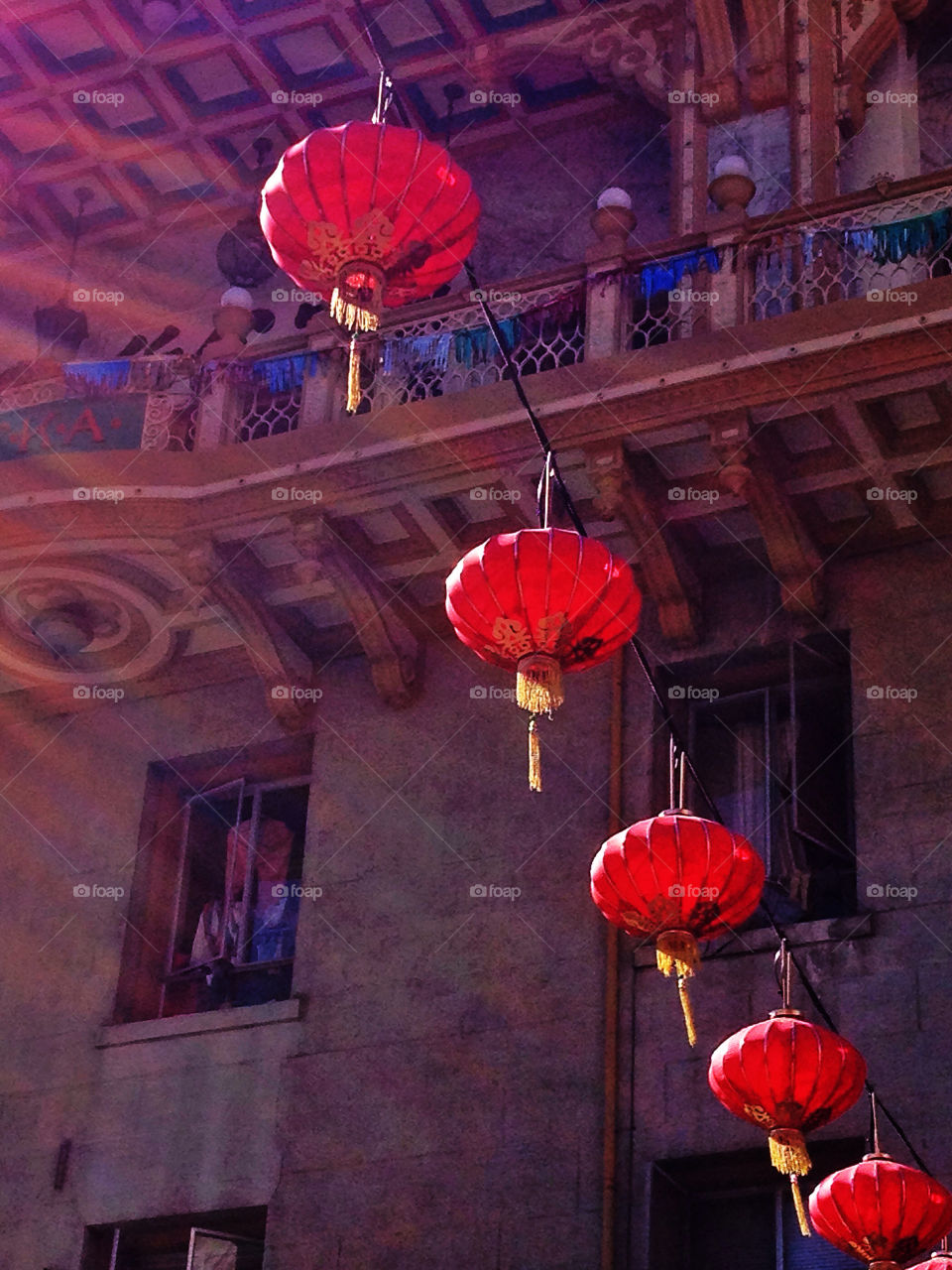 brilliant red paper lanterns celebrate Chinese New Year