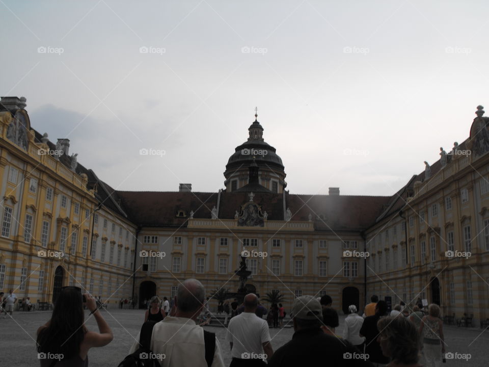 inside the courtyard