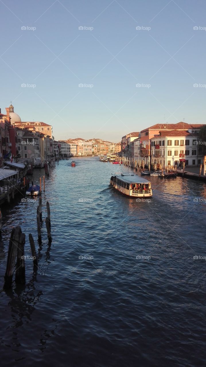 Boat in a canal · Venice