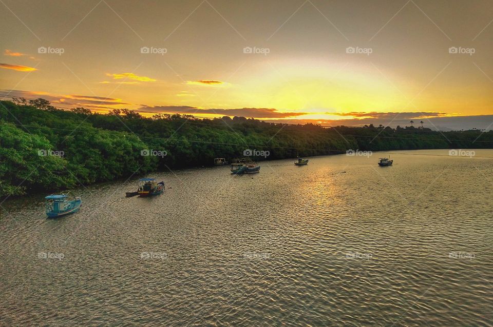 Evening on the banks of the river.