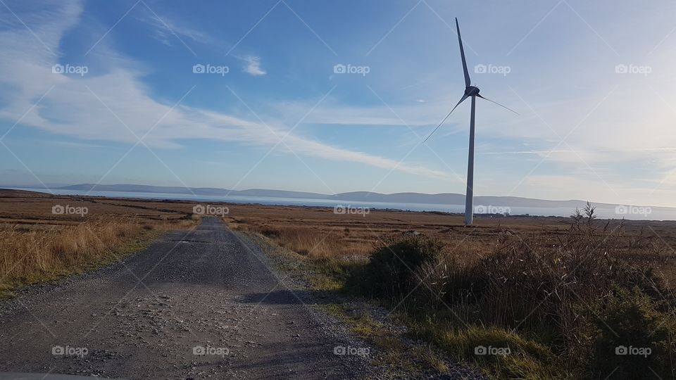 Giant Wind Turbines Spiddal Co. Galway Ireland. Sunday 28th October 2018.