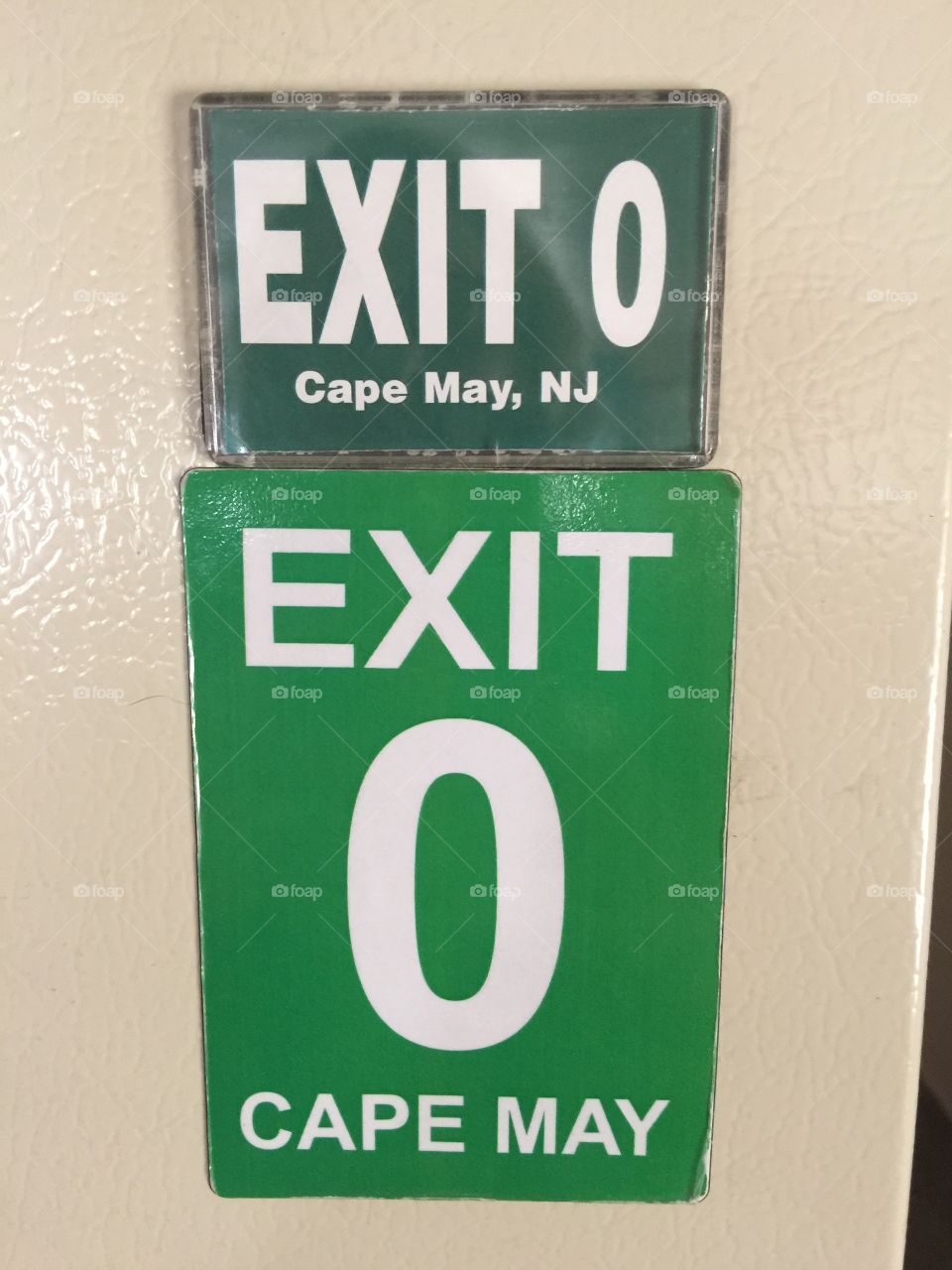 Exit 0 magnets on my fridge from Cape May NJ My Happy Place!