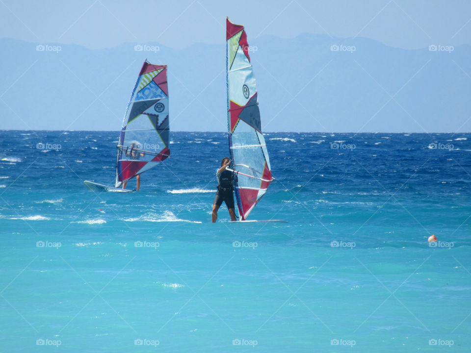 windsurf sea sky