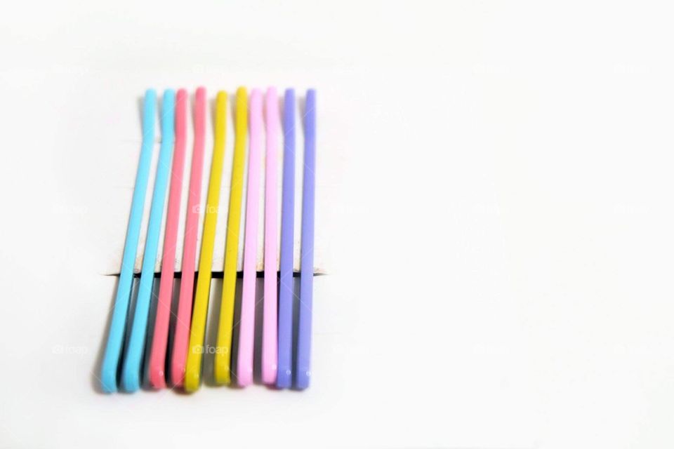 Cute Colorful Hair Pin of Hair Accessories. Colored Hair Clips Isolated on White Background Great For Any Use.