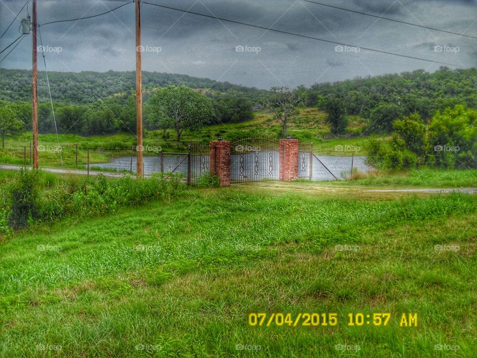 ranch entrance. This is the welcome entrance to a ranch located east of Graham Texas
