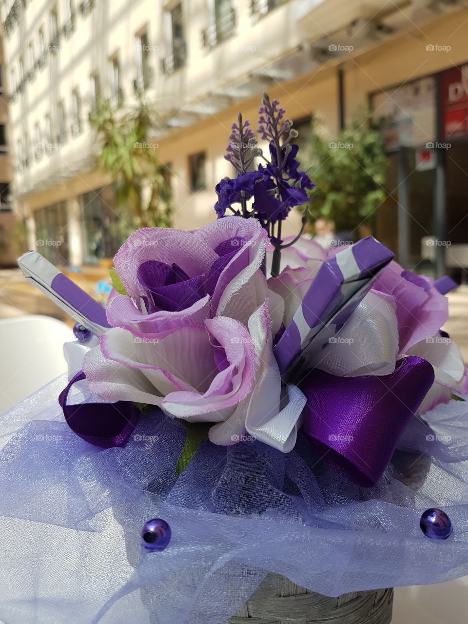 artificial flowers in the vase