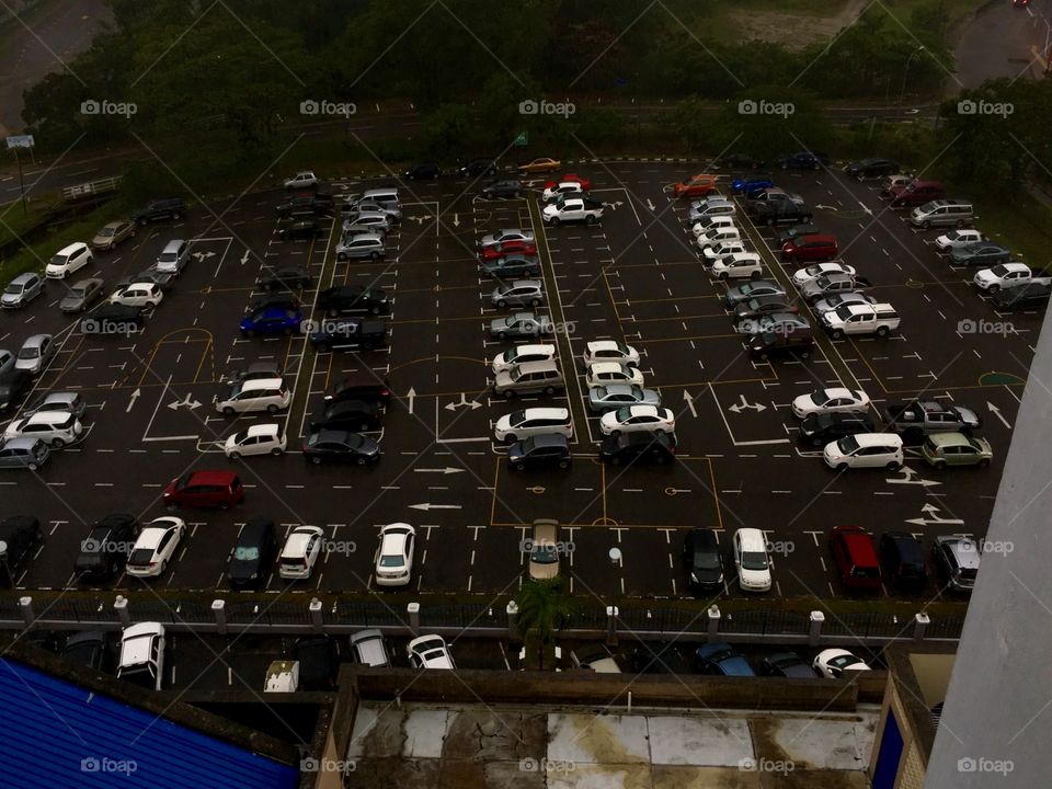 Vehicles in a parking lots