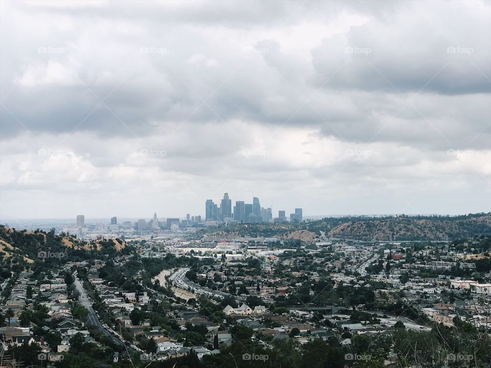 cloudy view of DTLA