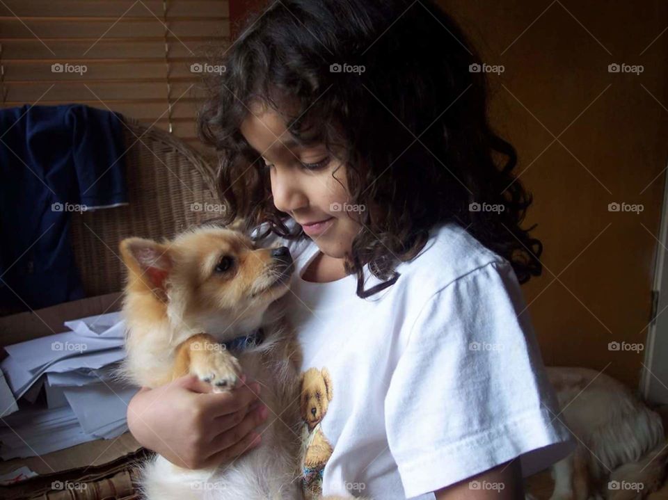 Little Girl and Puppy