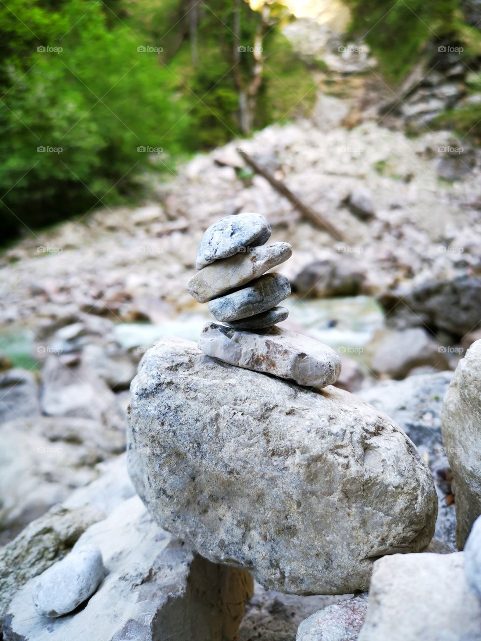 Rocks and waterfalls
