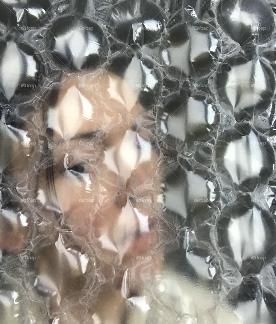 Blurry vision bubble wrap person 