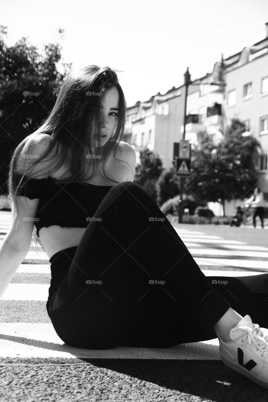 Black & white self- portrait