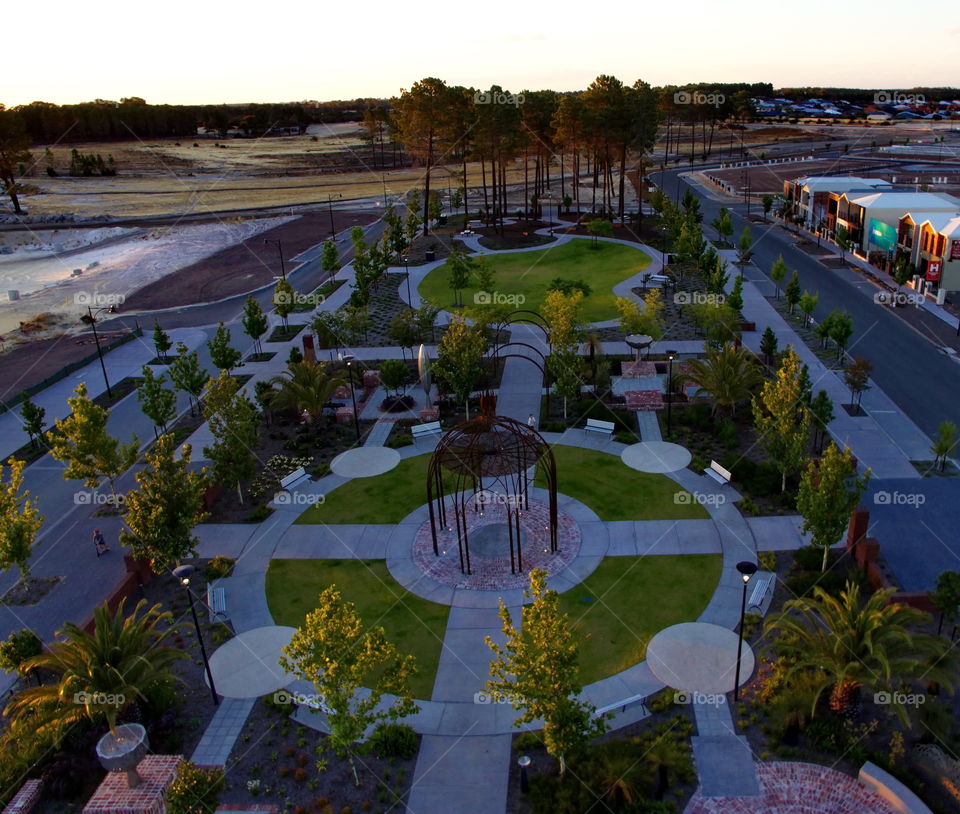 Park in a new estate in Perth Australia