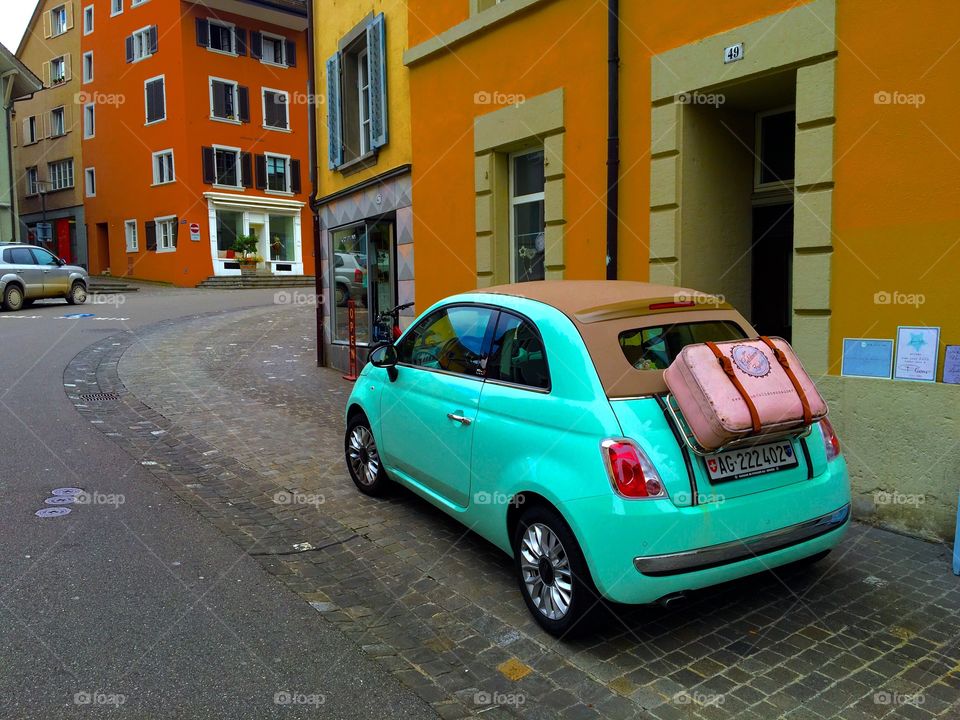 Mini car old fashioned color 