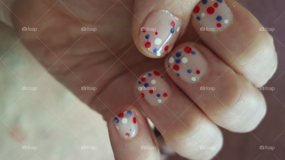 polka dotted nails