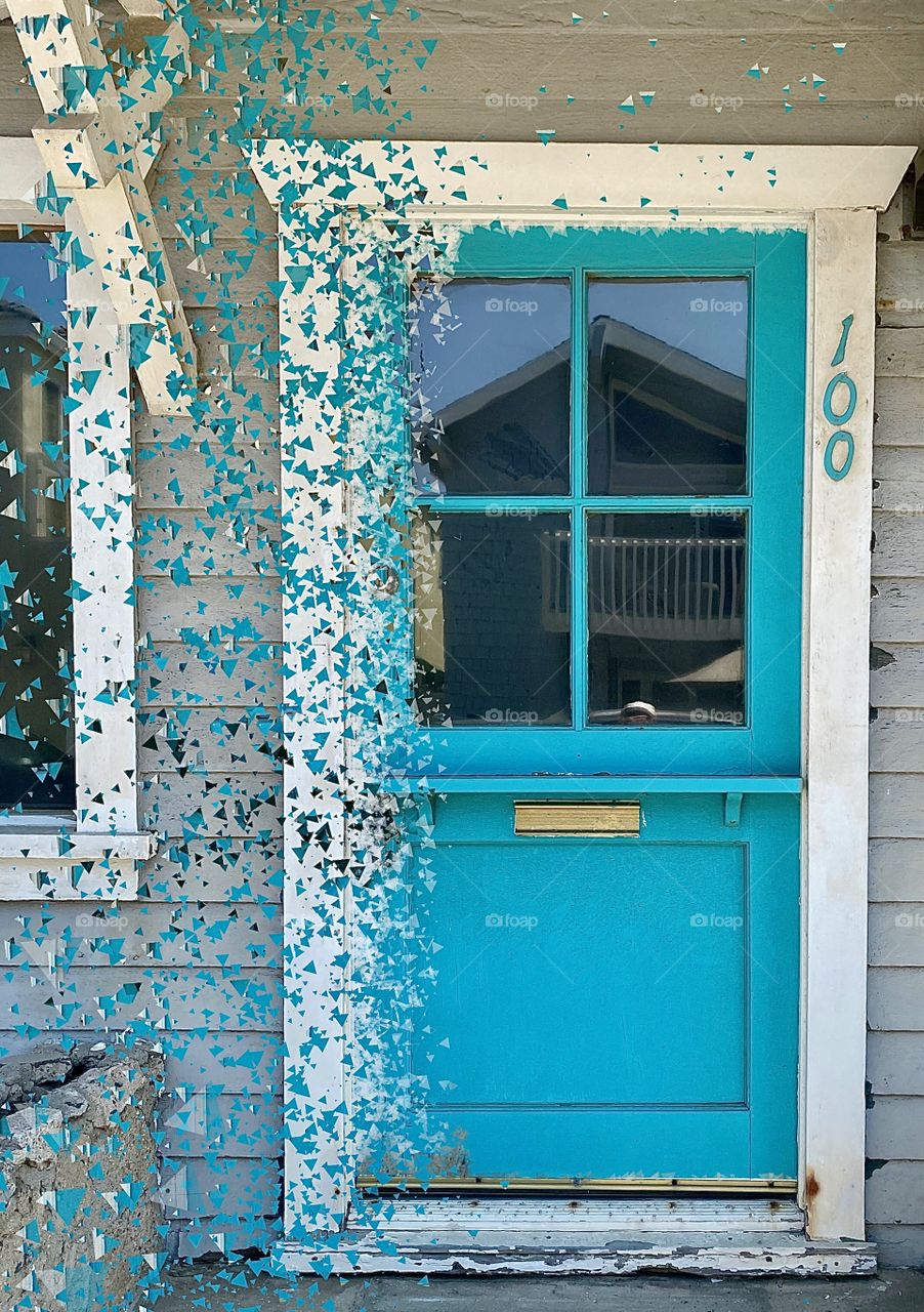 Foap Mission “Windows”! Front Door Window, Brilliant Blue With Fun Graphics And Reflections!