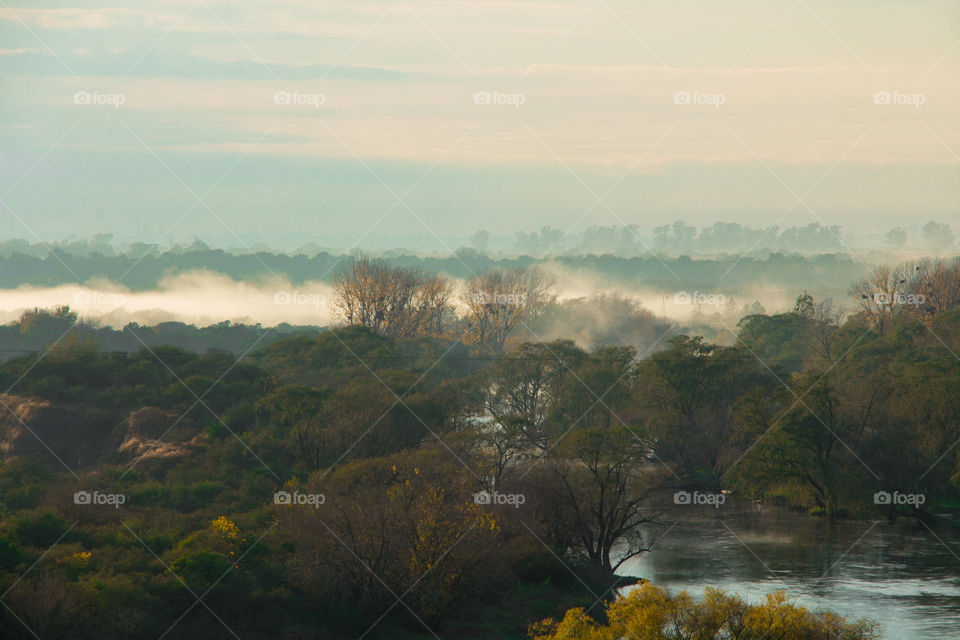 fog under natural river