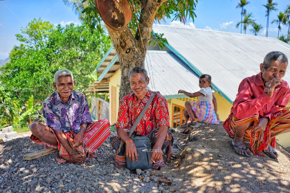 typical faces of Timorese of Nusa Tenggara Timur of Indonesia