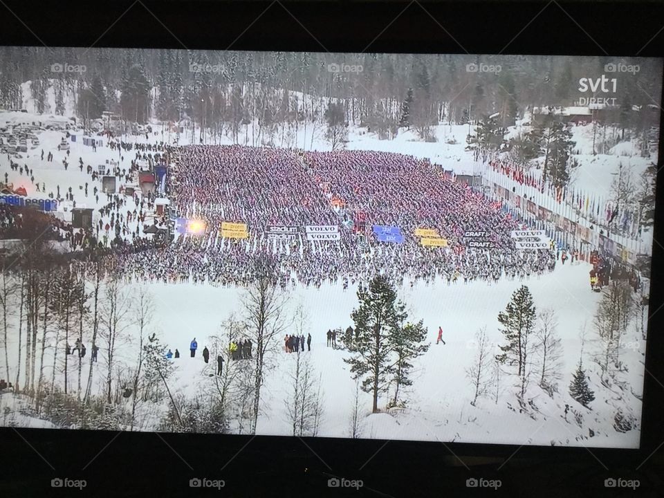 The start has been at the Vasaloppet. Ski race over 90 kilometers, which runs between Salen and Mora in Dalarna, Sweden. 