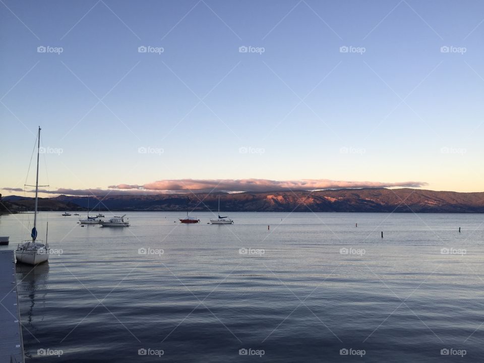 Water, Dawn, No Person, Sunset, Watercraft