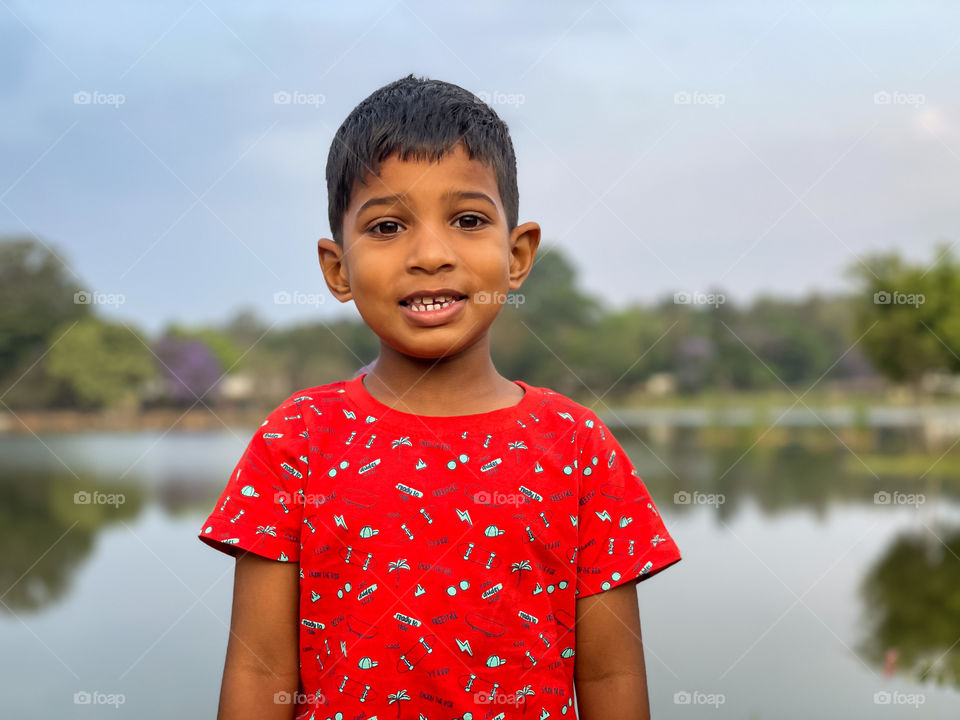 Classic Portrait photo of a happy kid taken using an iPhone  