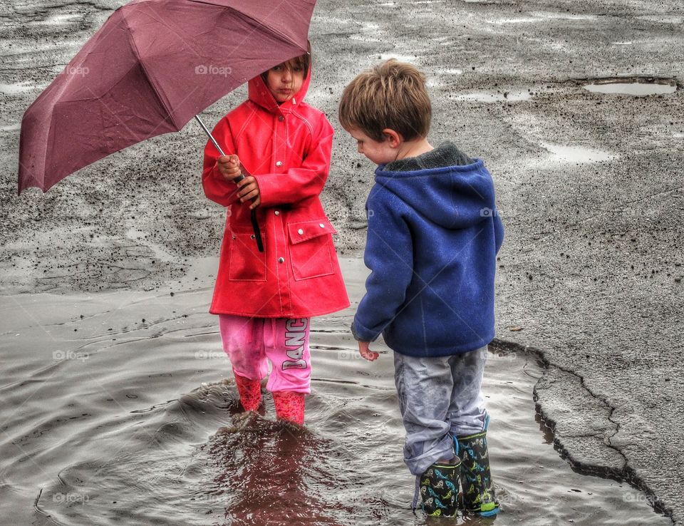 Children With Umbrellas