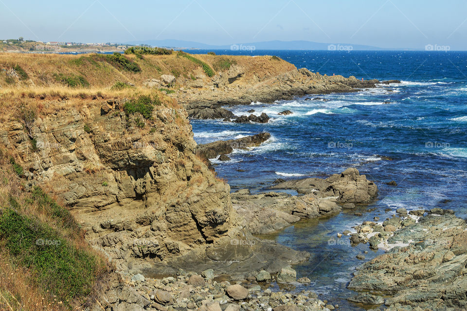 Beautiful sea view and landscape near Tsarevo town and Black Sea resort, Bulgaria, Europe
