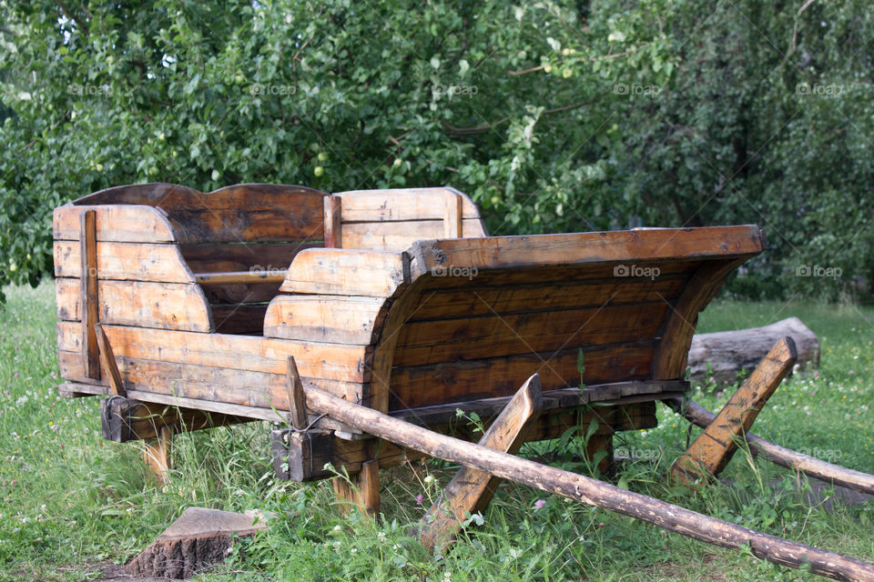 Wood, No Person, Seat, Summer, Nature