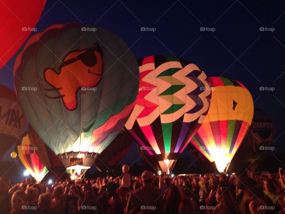 Balloon glow at park