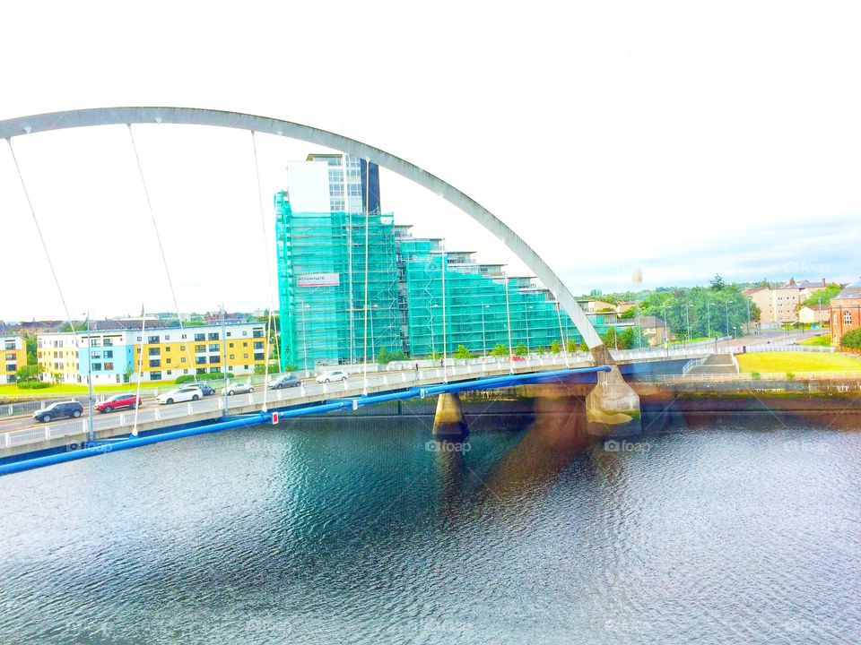 Bridge over the River Clyde in Glasgow, Scotland 