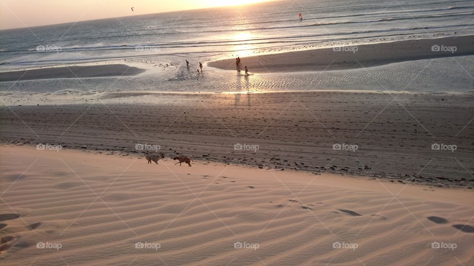 Jericoacoara beach panoramic view from dune . 