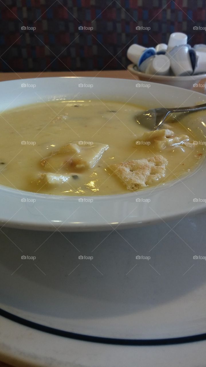 crackers and potato soup