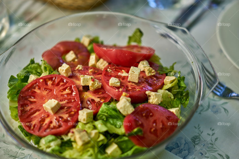 Ensalada de tomate y queso