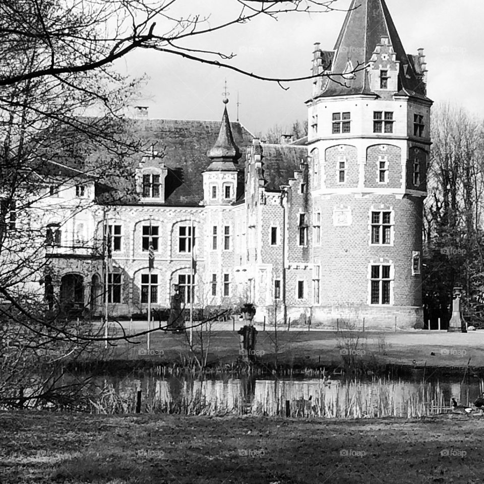 Castle on a sunny afternoon. Castle in Oost Malle