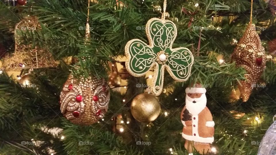 Decorations on Christmas tree