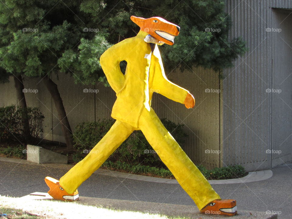yellow sculpture. out in downtown Sacramento taking pictures