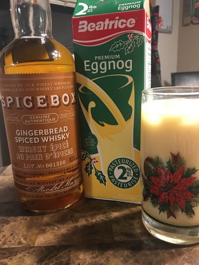 Gingerbread Spiced Whiskey in Eggnog 