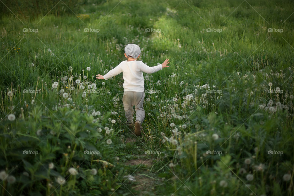 running along the path