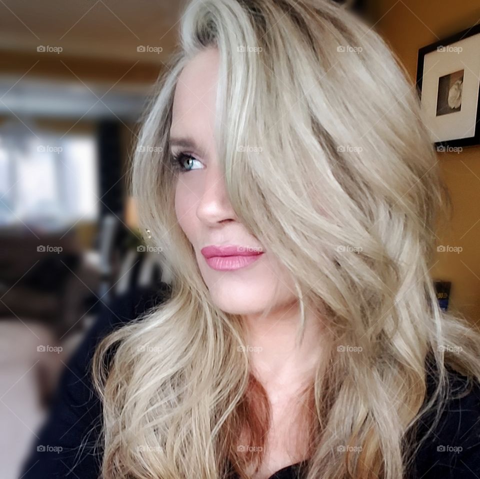 blonde side portrait